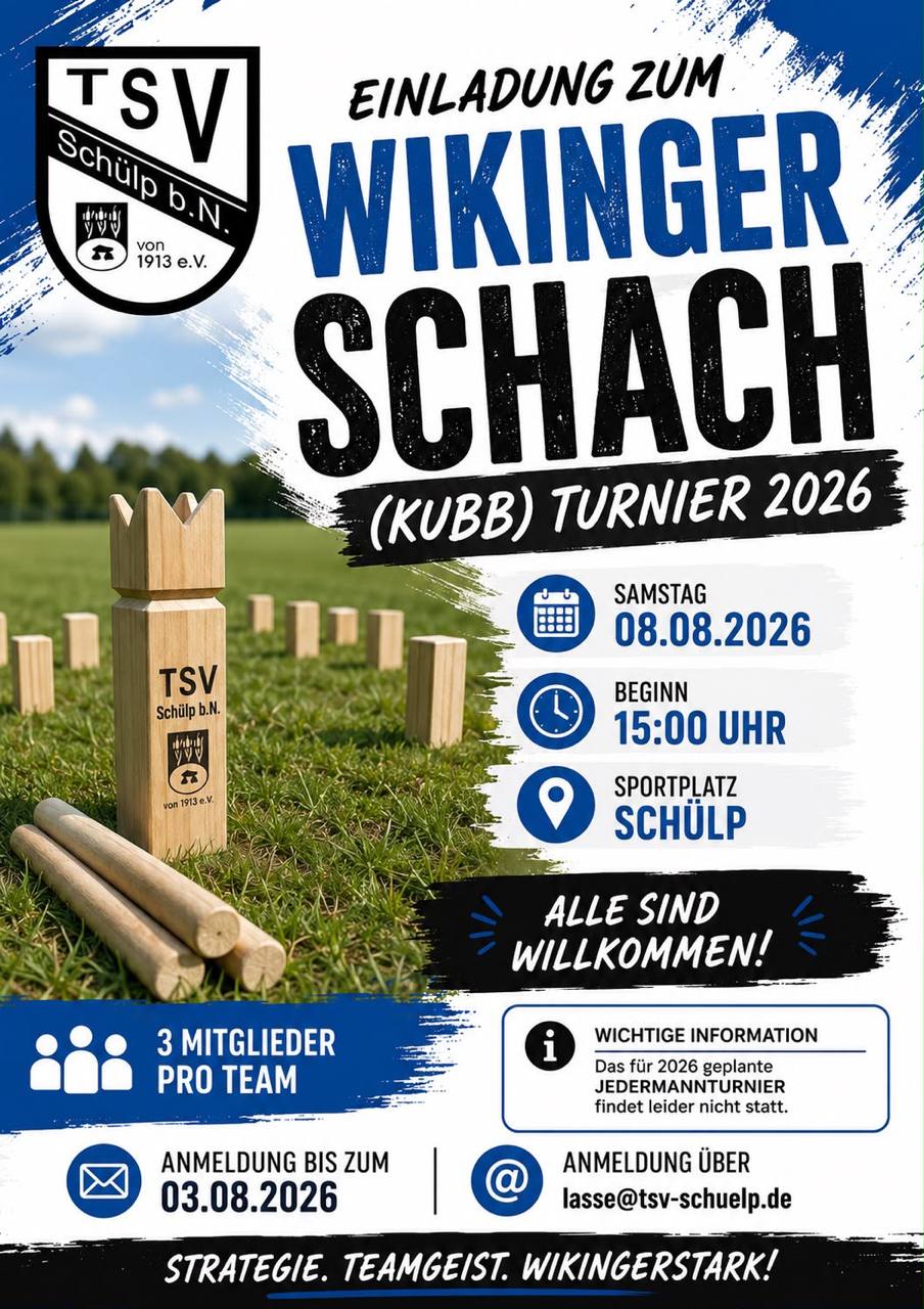 Plakat zum Wikinger-Schach-Turnier 2026 des TSV Schülp